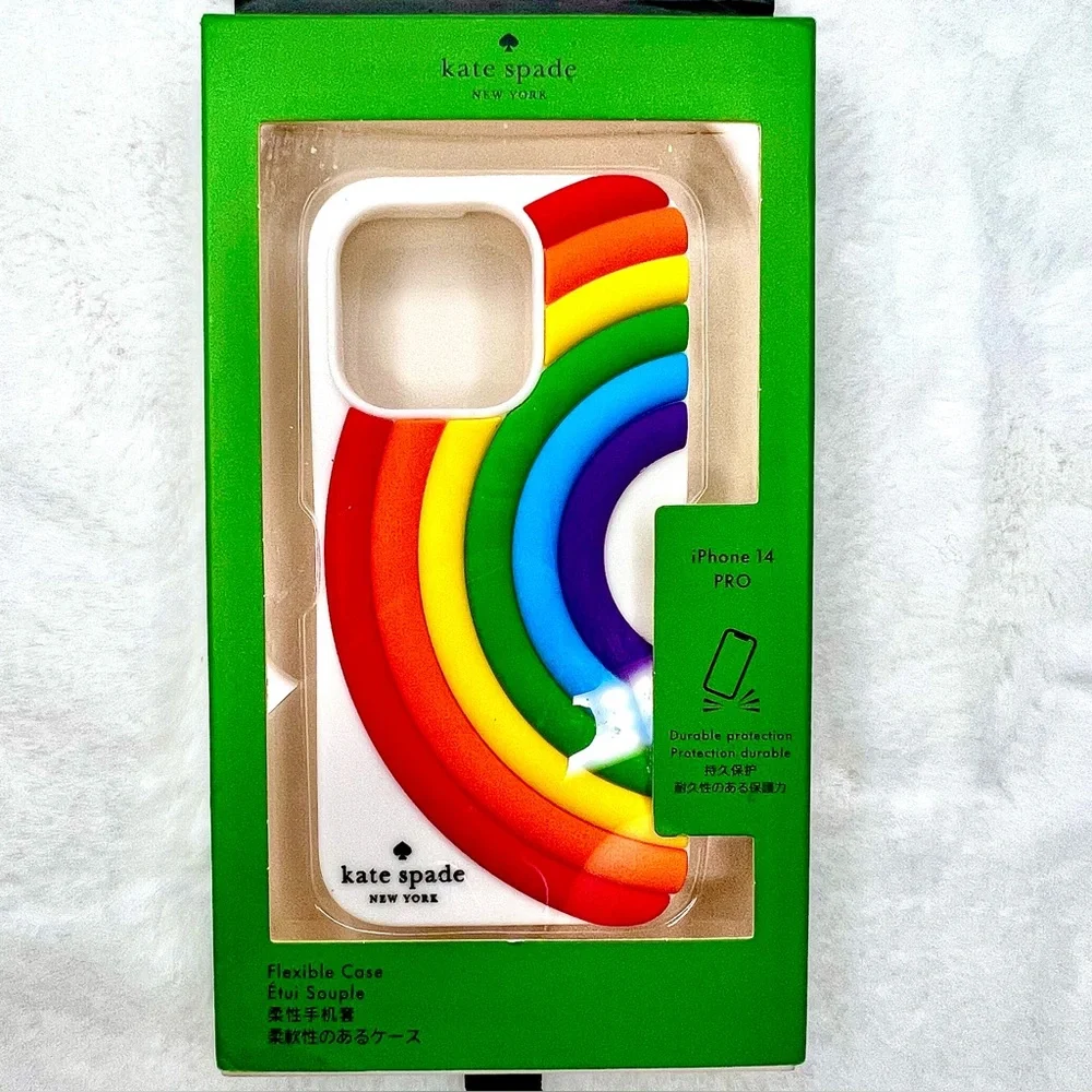 Kate Spade New York Rainbow Flexible iPhone 14 Pro Case NWT